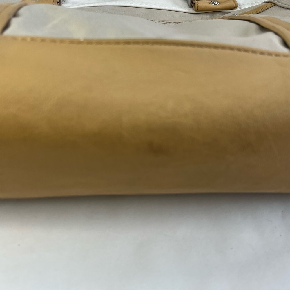 Tan Cream Tyler Rodan Bag Purse Large Pockets Magnette Closer Zipper Lined - Picture 11 of 16